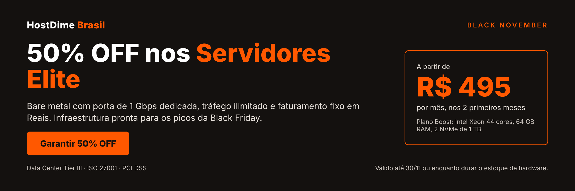 black november hostdime promocao